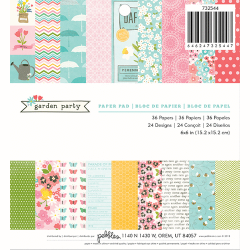 American Crafts - Pebbles - Garden Party Collection - 6 x 6 Paper Pad