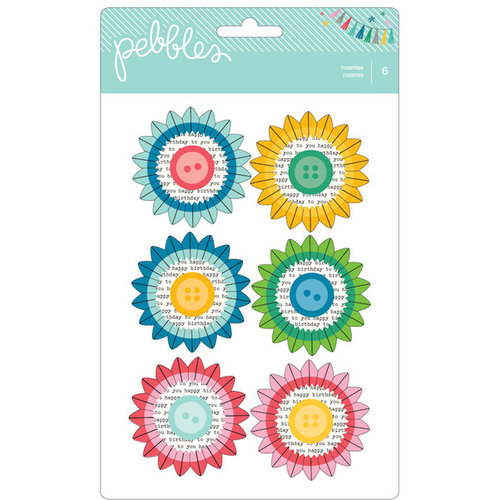 American Crafts - Pebbles - Birthday Wishes Collection - Rosettes