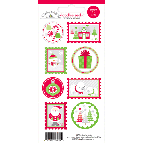 Doodlebug Design - Home for the Holidays - Christmas - Cardstock Stickers - Seals