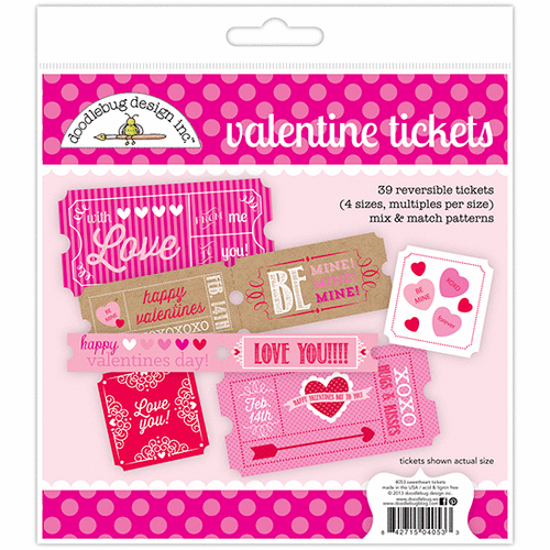 Doodlebug Design - Sweetheart Collection - Valentine Tickets